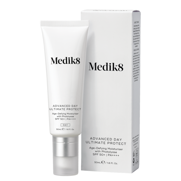Absolútna ochrana pre vašu pleť, maximálna starostlivosť a hydratácia, to je denný výživný krém ADVANCED DAY ULTIMATE PROTECT od Medik8 s SPF 50