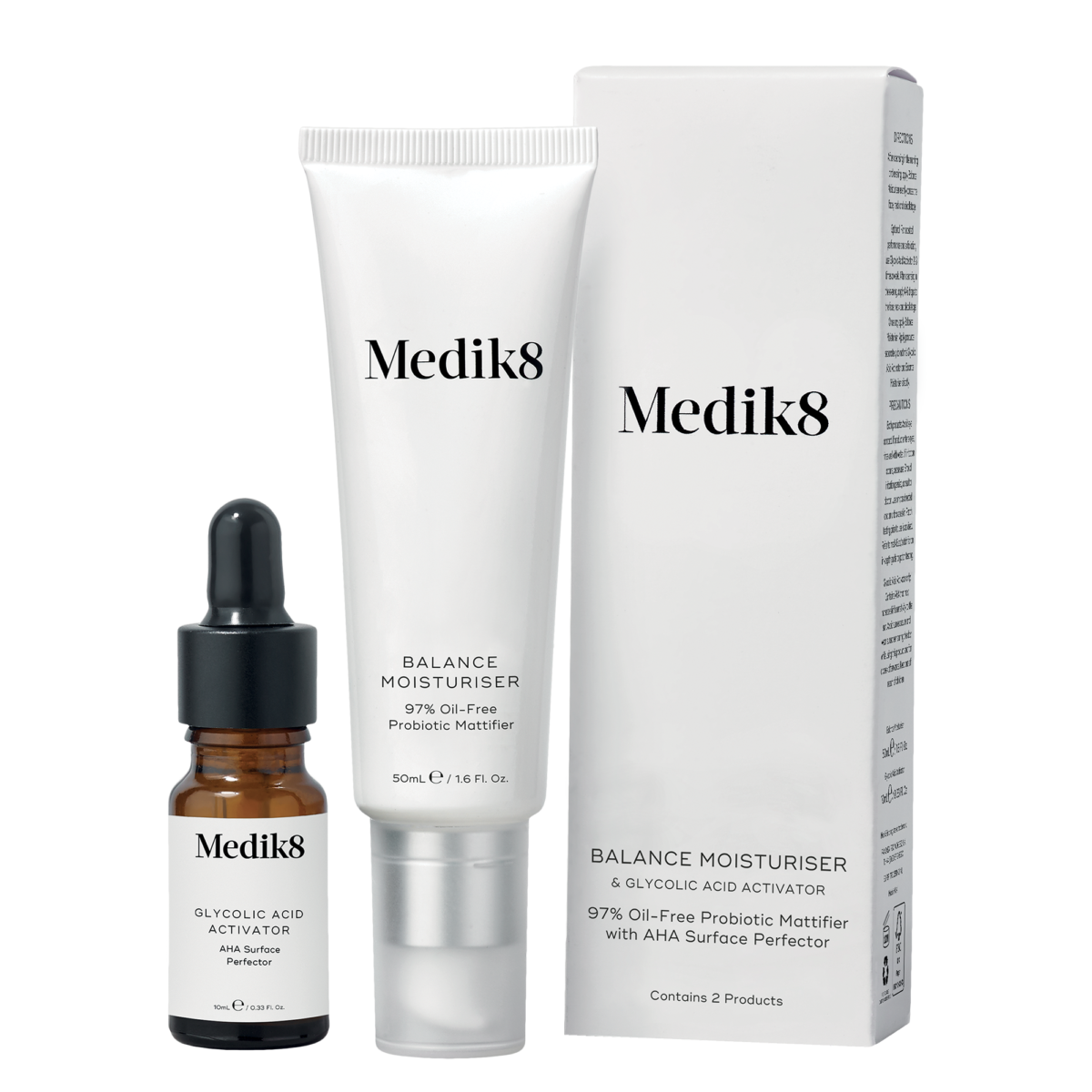 BALANCE MOISTURISER & GLYCOLIC ACID ACTIVATOR zabezpečuje matujúci efekt, ale taktiež eliminuje výskyt baktérií spôsobujúcich vznik akné.