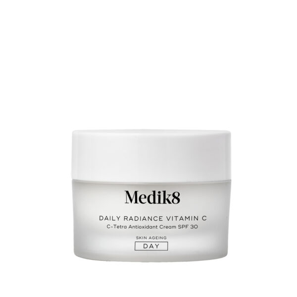 Denný hydratačný krém s vitamínom C, ktorý sa popri antioxidácii postará aj o ochranu pred UV žiarením, ktoré zaisťuje SPF 30.